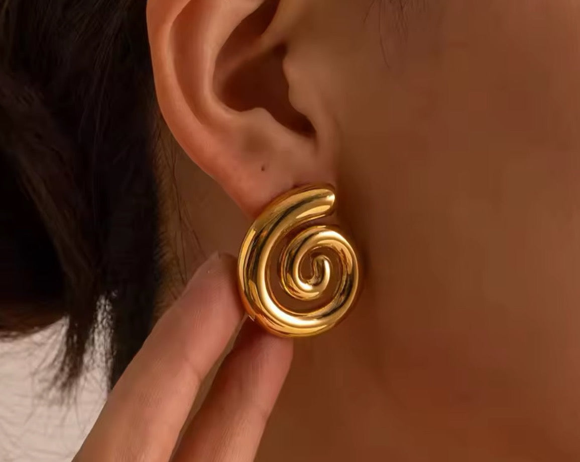 Spiral Gold Earrings