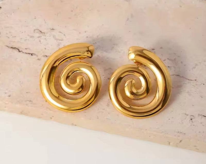 Spiral Gold Earrings