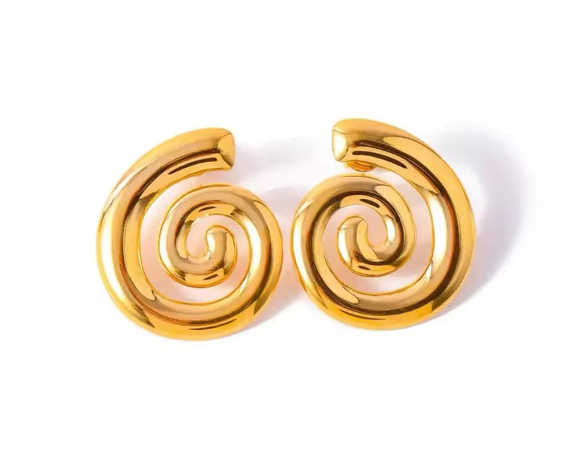 Spiral Gold Earrings