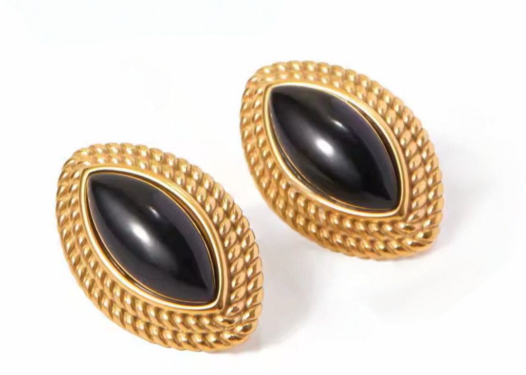 Black Stone Earrings