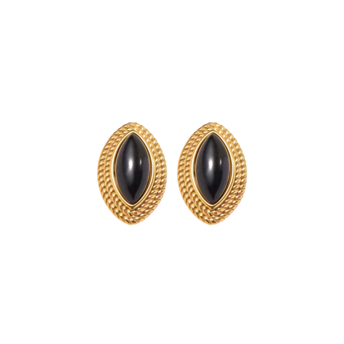 Black Stone Earrings