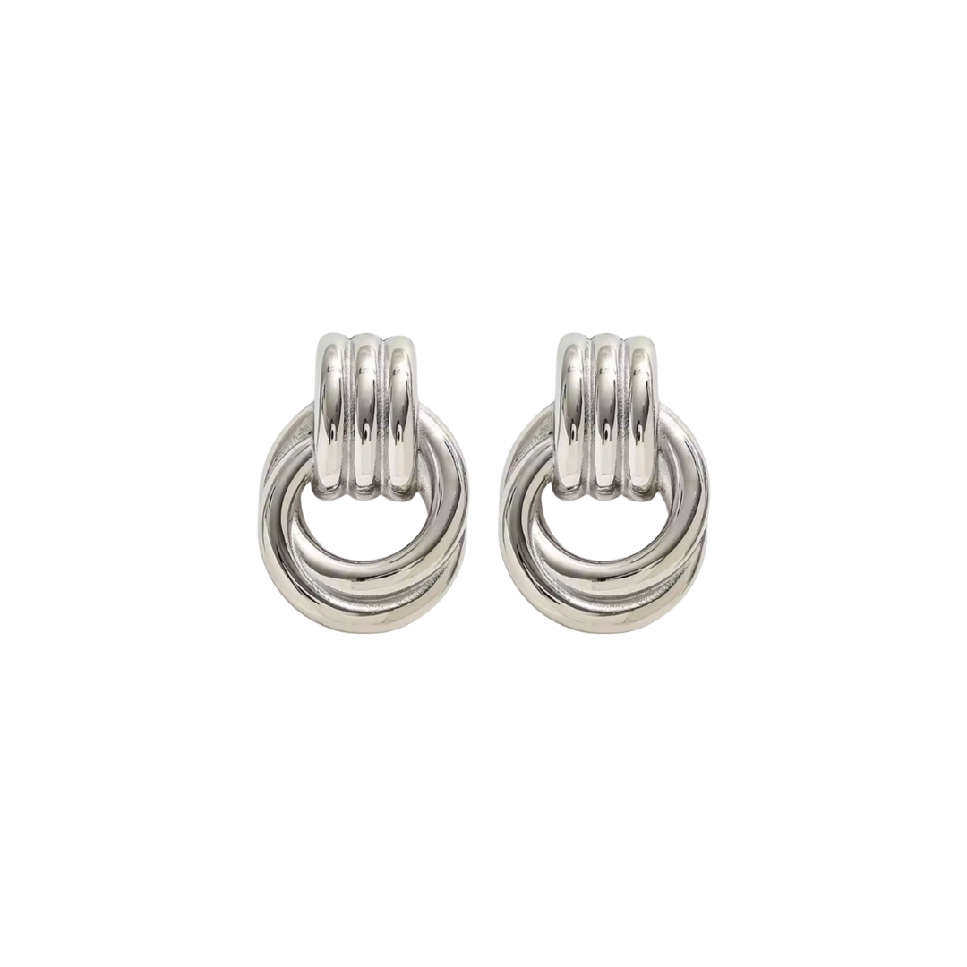 Mirrored Triple Strand Knot Earrings