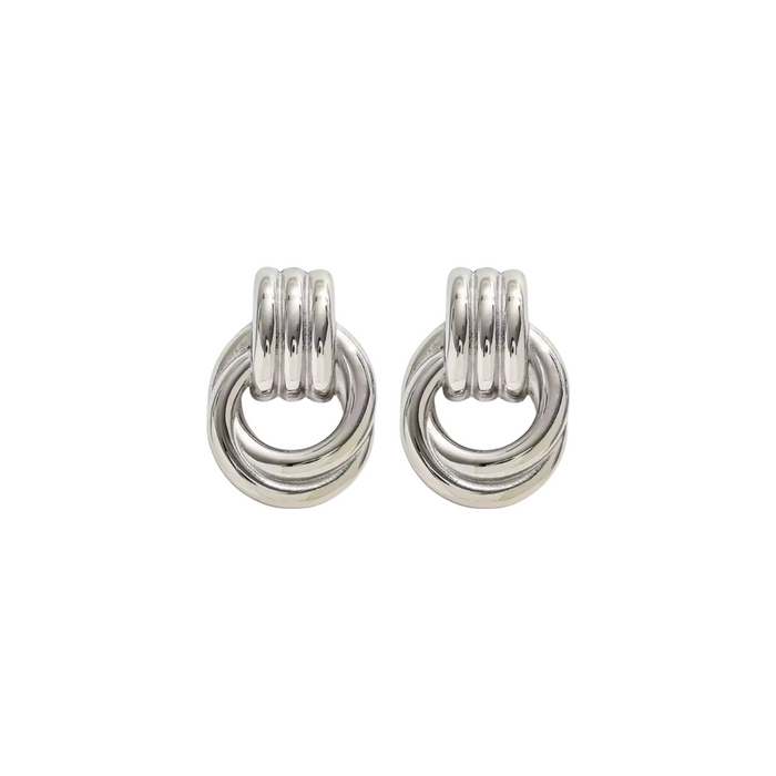 Mirrored Triple Strand Knot Earrings