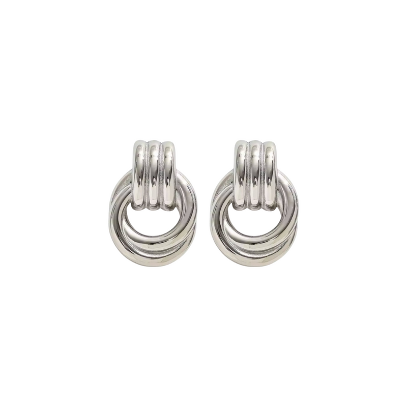 Mirrored Triple Strand Knot Earrings